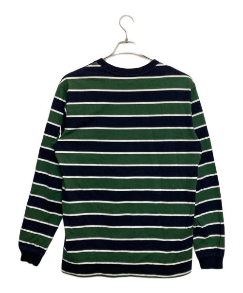 LACOSTE（ラコステ）LACOSTE (ラコステ) ボーダーカットソー グリーン×ネイビー サイズ:Lの古着・服飾アイテム