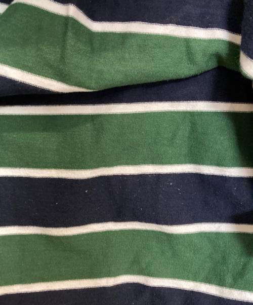 LACOSTE（ラコステ）LACOSTE (ラコステ) ボーダーカットソー グリーン×ネイビー サイズ:Lの古着・服飾アイテム