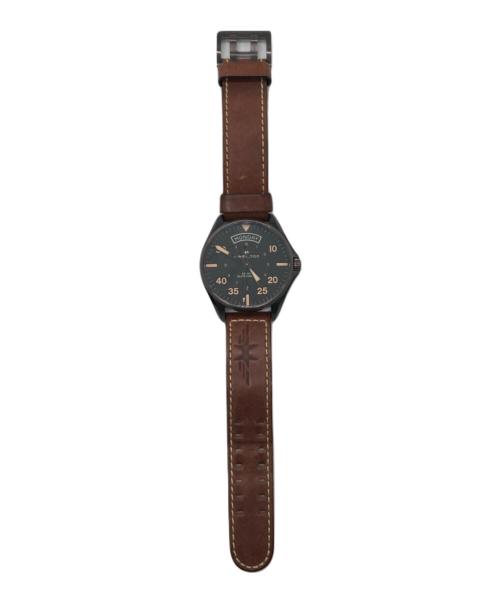 HAMILTON（ハミルトン）HAMILTON (ハミルトン) Khaki Aviation Pilot Day Date / カーキパイロット リストウォッチ ブラックの古着・服飾アイテム