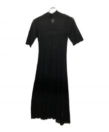 CASA FLINE（カーサフライン）の古着「オーガニックコットンレースニットドレス」｜ブラック