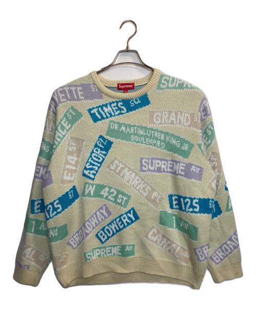 SUPREME（シュプリーム）Supreme (シュプリーム) 総柄ニット アイボリー サイズ:ＸＬの古着・服飾アイテム