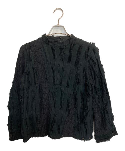 AKIRA NAKA（アキラナカ）AKIRA NAKA (アキラナカ) レースコンビネーションブラウス ブラック サイズ:38の古着・服飾アイテム