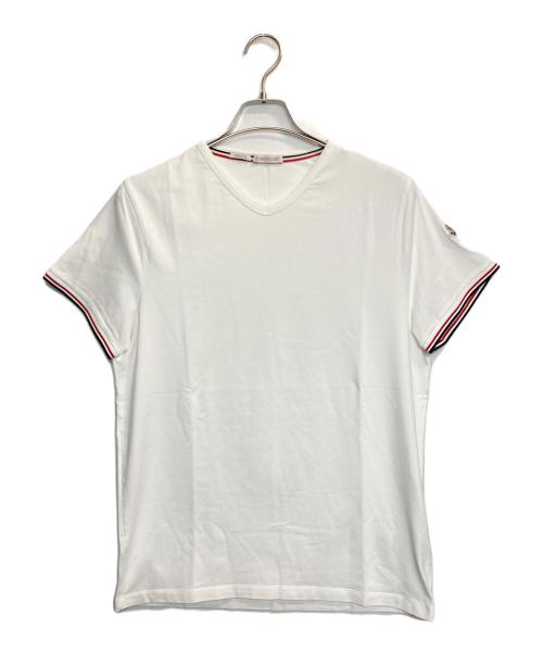 MONCLER（モンクレール）MONCLER (モンクレール) MAGLIA SCOLLO A V / VネックTシャツ ホワイト サイズ:XLの古着・服飾アイテム