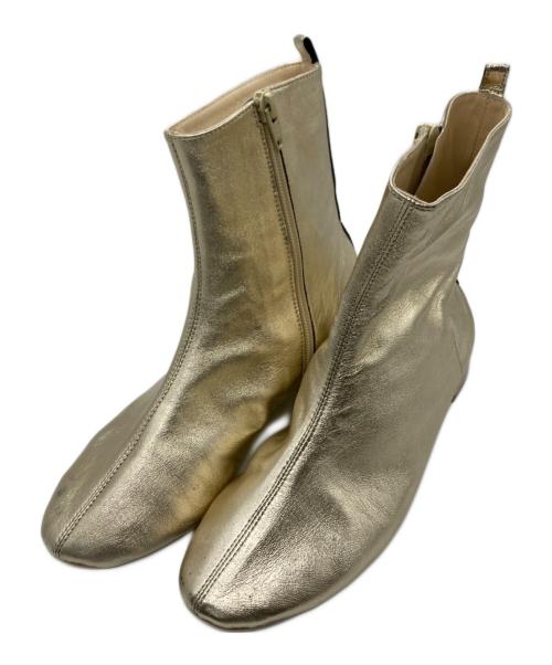 repetto（レペット）repetto (レペット) ローヒールブーツ ゴールド サイズ:371/2の古着・服飾アイテム
