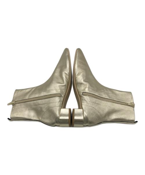 repetto（レペット）repetto (レペット) ローヒールブーツ ゴールド サイズ:371/2の古着・服飾アイテム