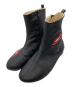 repettoレペット）の古着「リップモチーフローヒールブーツ」｜ブラック