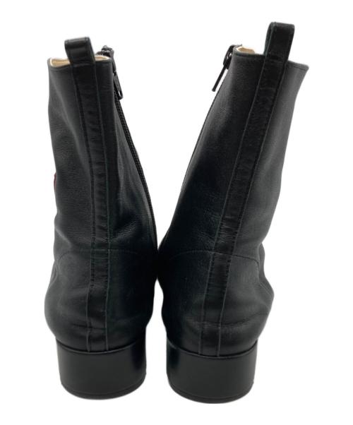 repetto（レペット）Repetto (レペット) リップモチーフローヒールブーツ ブラック サイズ:39の古着・服飾アイテム