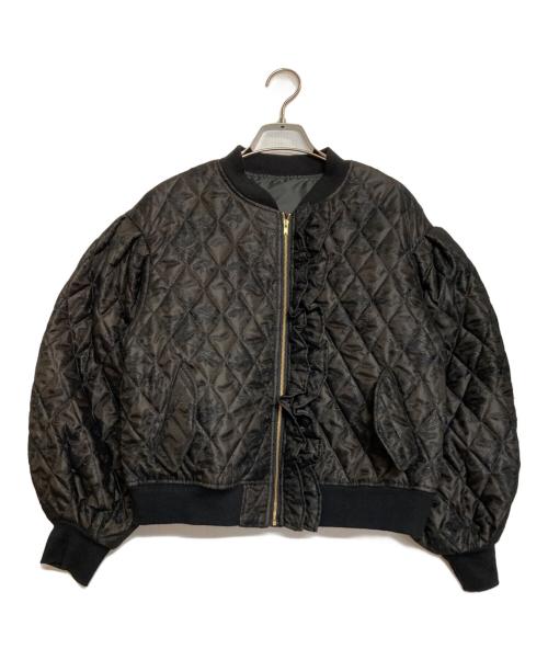 OBLI（オブリ）OBLI (オブリ) レースフリルブルゾン ブラック サイズ:不明（実寸サイズをご確認下さい）の古着・服飾アイテム