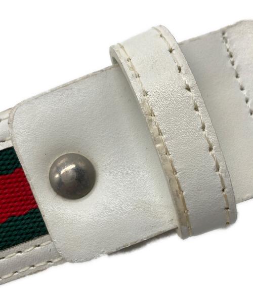 GUCCI（グッチ）GUCCI (グッチ) レザーベルト グリーン×レッドの古着・服飾アイテム