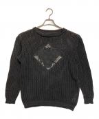 VERSACEヴェルサーチェ）の古着「フロント刺繍ニット」｜ブラック