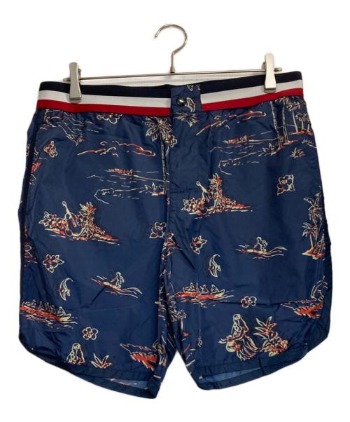 MONCLER（モンクレール）MONCLER (モンクレール) BOXER MARE/総柄ナイロンショートパンツ ネイビー サイズ:Ｌの古着・服飾アイテム