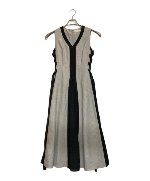 Snidel（スナイデル）Snidel (スナイデル) サイドプリーツバイカラーワンピ グレー×ブラック サイズ:00の古着・服飾アイテム