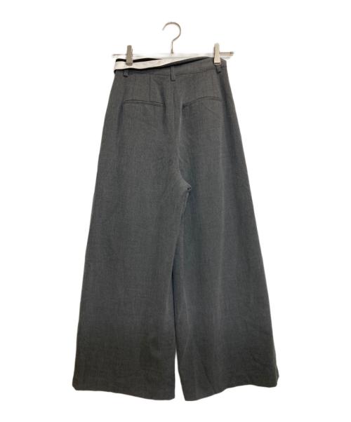 Snidel（スナイデル）Snidel (スナイデル) ウエストデザインワイドパンツ グレーの古着・服飾アイテム