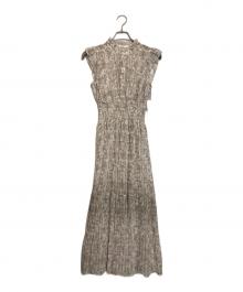 Snidel（スナイデル）の古着「Sustainable20周年プリントワンピース」｜ベージュ×ホワイト