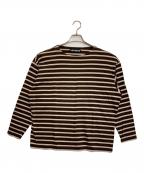 AUBERGEオーベルジュ）の古着「ボーダーカットソー」｜ブラウン×ベージュ