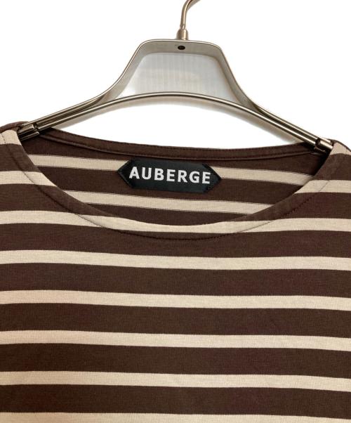 AUBERGE（オーベルジュ）AUBERGE (オーベルジュ) ボーダーカットソー ブラウン×ベージュ サイズ:40の古着・服飾アイテム