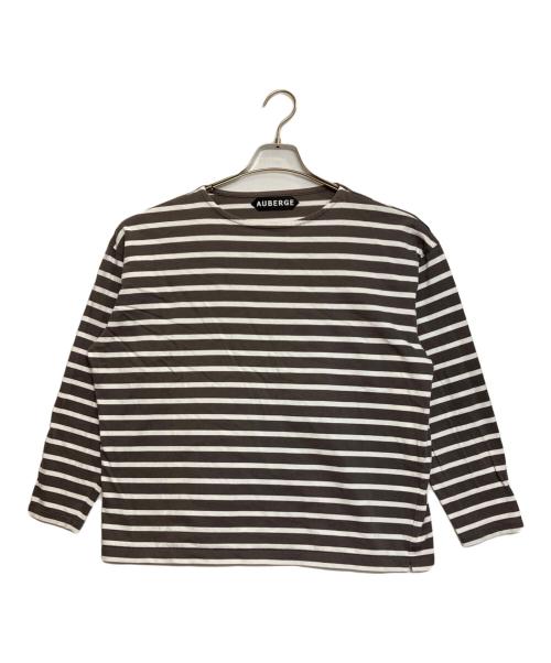 AUBERGE（オーベルジュ）AUBERGE (オーベルジュ) ボーダーカットソー ブラウン×ホワイト サイズ:40の古着・服飾アイテム