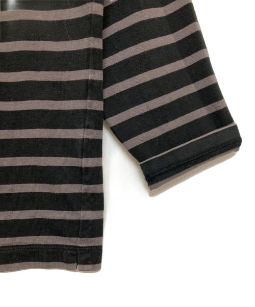AUBERGE（オーベルジュ）AUBERGE (オーベルジュ) ボーダーカットソー ブラック×ブラウン サイズ:40の古着・服飾アイテム
