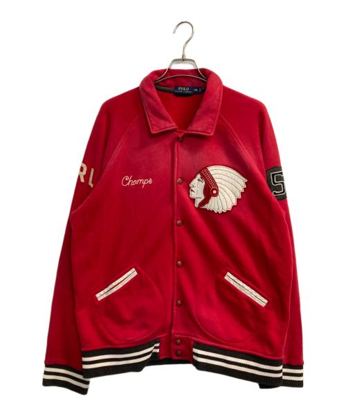 POLO RALPH LAUREN（ポロ・ラルフローレン）POLO RALPH LAUREN (ポロ・ラルフローレン) インディアンモチーフスウェットスタジャン レッド サイズ:ＸＸＬの古着・服飾アイテム