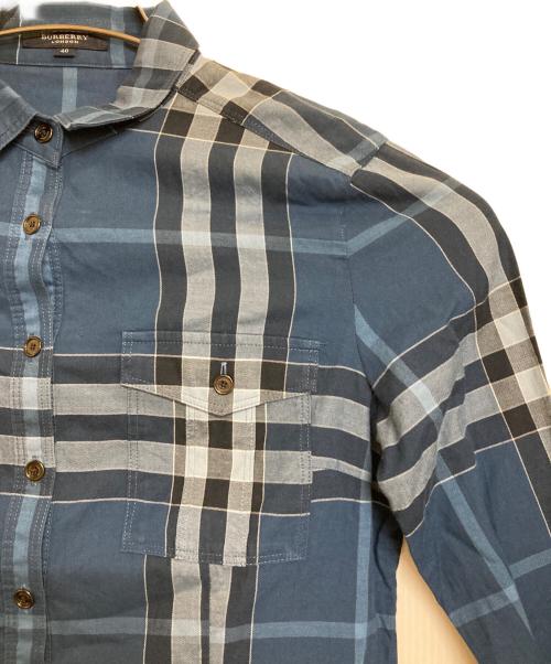 BURBERRY LONDON（バーバリーロンドン）BURBERRY LONDON (バーバリーロンドン) チェックシャツ ネイビー サイズ:40の古着・服飾アイテム