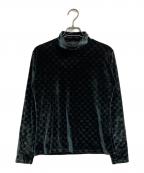 GUCCIグッチ）の古着「GG柄スタンドネックベロアカットソー」｜ネイビー