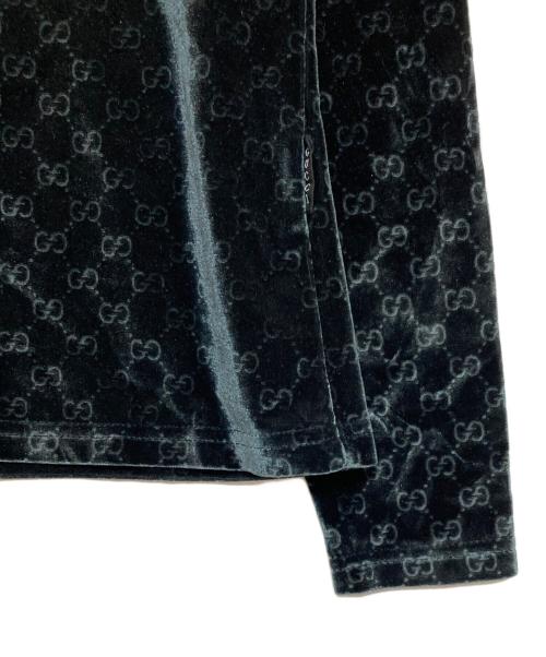 GUCCI（グッチ）GUCCI (グッチ) GG柄スタンドネックベロアカットソー ネイビー サイズ:-の古着・服飾アイテム