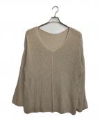 Spick and Spanスピック＆スパン）の古着「カノコ編みペーパーヤーン2WAYルーズニット」｜アイボリー