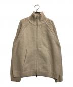 CLANEクラネ）の古着「POCKET ZIP KNIT TOPS」｜ベージュ