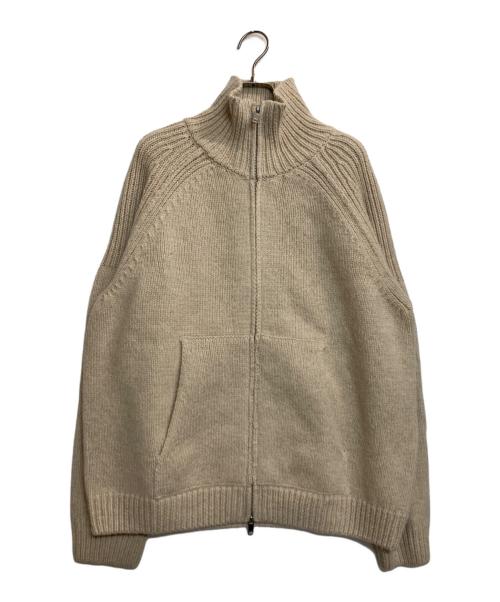 CLANE（クラネ）CLANE (クラネ) POCKET ZIP KNIT TOPS ベージュ サイズ:２の古着・服飾アイテム