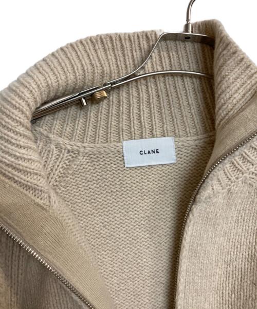 CLANE（クラネ）CLANE (クラネ) POCKET ZIP KNIT TOPS ベージュ サイズ:２の古着・服飾アイテム