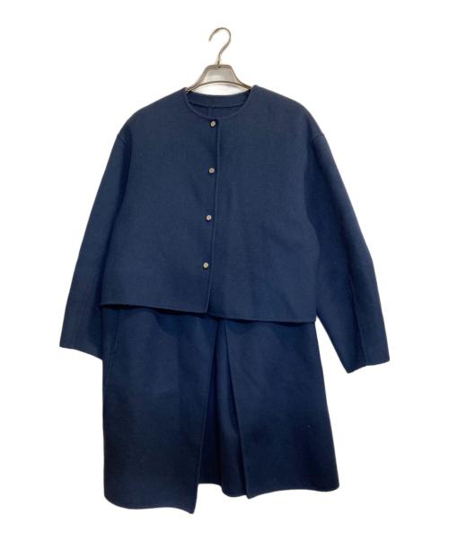 BEAUTY&YOUTH（ビューティーアンドユース）BEAUTY&YOUTH (ビューティーアンドユース) ジレセットノーカラーコート ネイビー サイズ:Ｍの古着・服飾アイテム