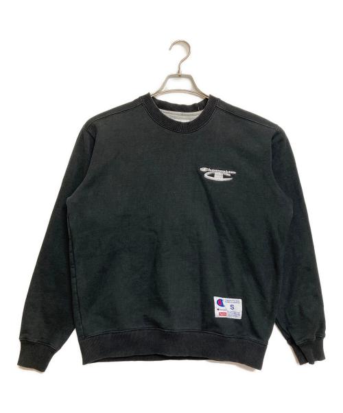 Champion（チャンピオン）Champion (チャンピオン) SUPREME (シュプリーム) 18FW 3D Metallic Crewneck / メタリックロゴクルーネックスウェット ブラック サイズ:Sの古着・服飾アイテム