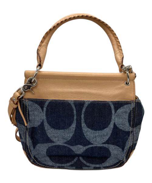 COACH（コーチ）COACH (コーチ) 2WAYバッグ インディゴ×ベージュの古着・服飾アイテム