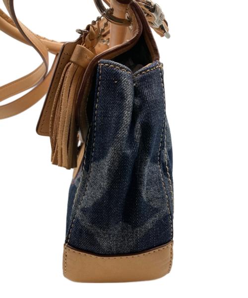 COACH（コーチ）COACH (コーチ) 2WAYバッグ インディゴ×ベージュの古着・服飾アイテム