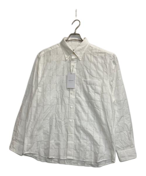 SOPHNET.（ソフネット）SOPHNET. (ソフネット) SHEER CHECK B.D SHIRT ホワイト サイズ:Ｌの古着・服飾アイテム