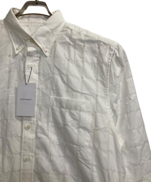 SOPHNET.（ソフネット）SOPHNET. (ソフネット) SHEER CHECK B.D SHIRT ホワイト サイズ:Ｌの古着・服飾アイテム
