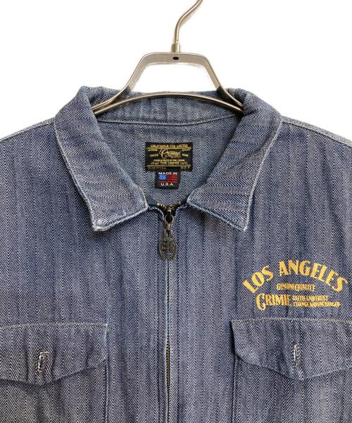 THE CRIMIE（ザ クライミー）THE CRIMIE (ザ クライミー) 半袖ジップシャツ ブルー サイズ:Mの古着・服飾アイテム