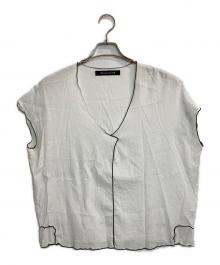 mizuiro-ind（ミズイロインド）の古着「パイピングノースリーブブラウス」｜ホワイト