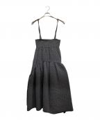 Blueleaブルレア）の古着「ドット ジャガード サスペンダー スカート」｜グレー