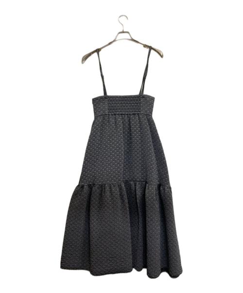 Bluelea（ブルレア）Bluelea (ブルレア) ドット ジャガード サスペンダー スカート グレー サイズ:38の古着・服飾アイテム