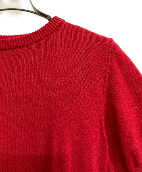 YORI（ヨリ）yori (ヨリ) バックリボンショートスリーブニット レッド サイズ:36の古着・服飾アイテム