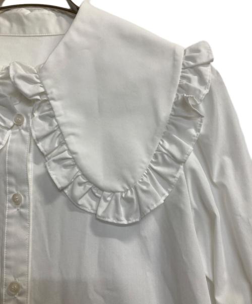 OBLI（オブリ）OBLI (オブリ) ビッグカラーブラウス ホワイト サイズ:ＦＲＥＥの古着・服飾アイテム