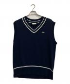 LACOSTEラコステ）の古着「コットンポリニットチルデンベスト」｜ネイビー