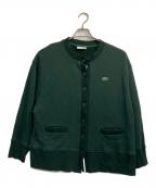 LACOSTEラコステ）の古着「ドルマンスリーブクルーネックスウェットカーディガン」｜グリーン