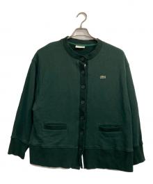 LACOSTE（ラコステ）の古着「ドルマンスリーブクルーネックスウェットカーディガン」｜グリーン