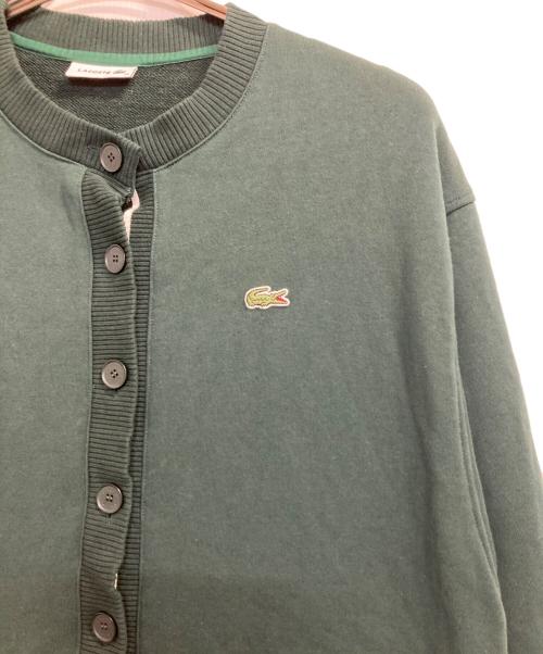 LACOSTE（ラコステ）LACOSTE (ラコステ) ドルマンスリーブクルーネックスウェットカーディガン グリーン サイズ:40の古着・服飾アイテム