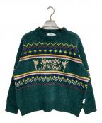 Disney SERIES CREATED by MUSディズニーシリーズ・クリエイテッド・バイ・エムユーエス）の古着「MD OT FAIR ISLE KN トップス / ティンク」｜グリーン