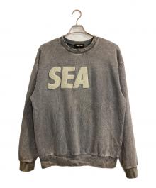WIND AND SEA（ウィンダンシー）の古着「Sea Chenille EMB Sulfur Crew Neck」｜グレー