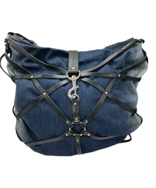 DIESEL（ディーゼル）DIESEL (ディーゼル) レザーハーネスデニムトートバッグ インディゴの古着・服飾アイテム