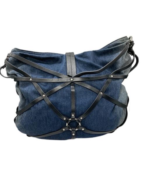 DIESEL（ディーゼル）DIESEL (ディーゼル) レザーハーネスデニムトートバッグ インディゴの古着・服飾アイテム